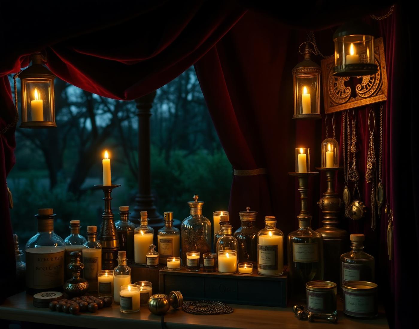 Apothecary candles and curiosities